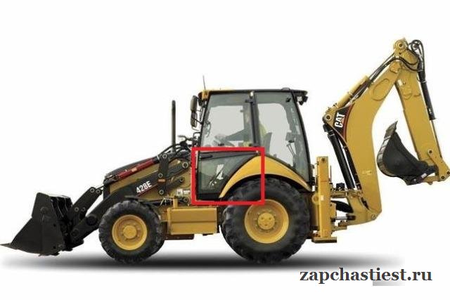 Стекло двери нижнее для Caterpillar 428e/432e/434e