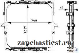 Радиатор системы охлаждения 1065x768x42 DAF 95XF