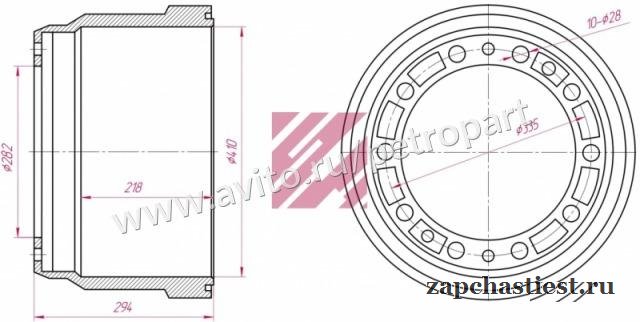 Барабан тормозной задний Volvo FH/ FM9/10/12/FMX