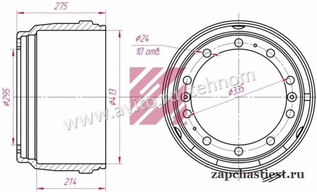 Барабан тормозной Скания о. н.01414153 (M1900001)