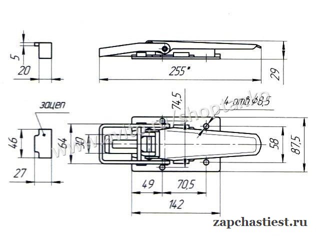 Замок бортовой T162003