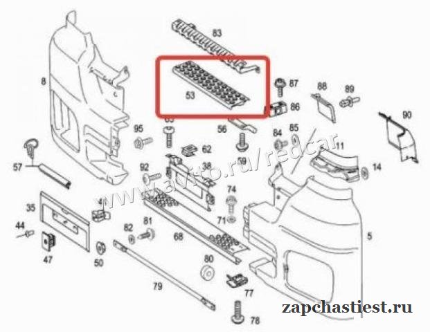 Mercedes Axor 1843 LS Подножка бампера переднего с