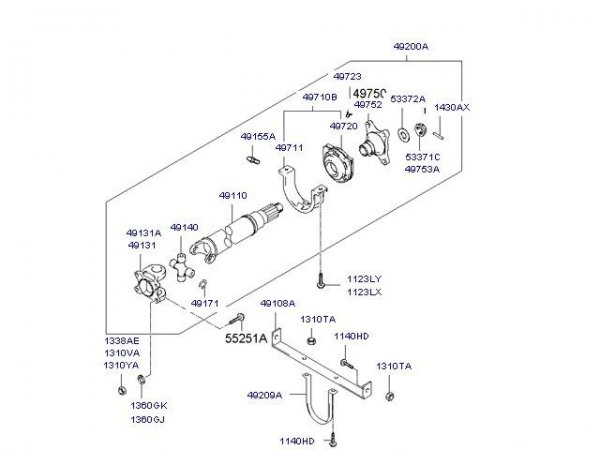 Карданный вал Hyundai HD-120 (Хундай 120)