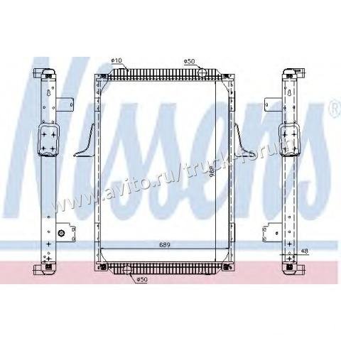 Радиатор с рамкой renault / рено 968 * 689 * 48